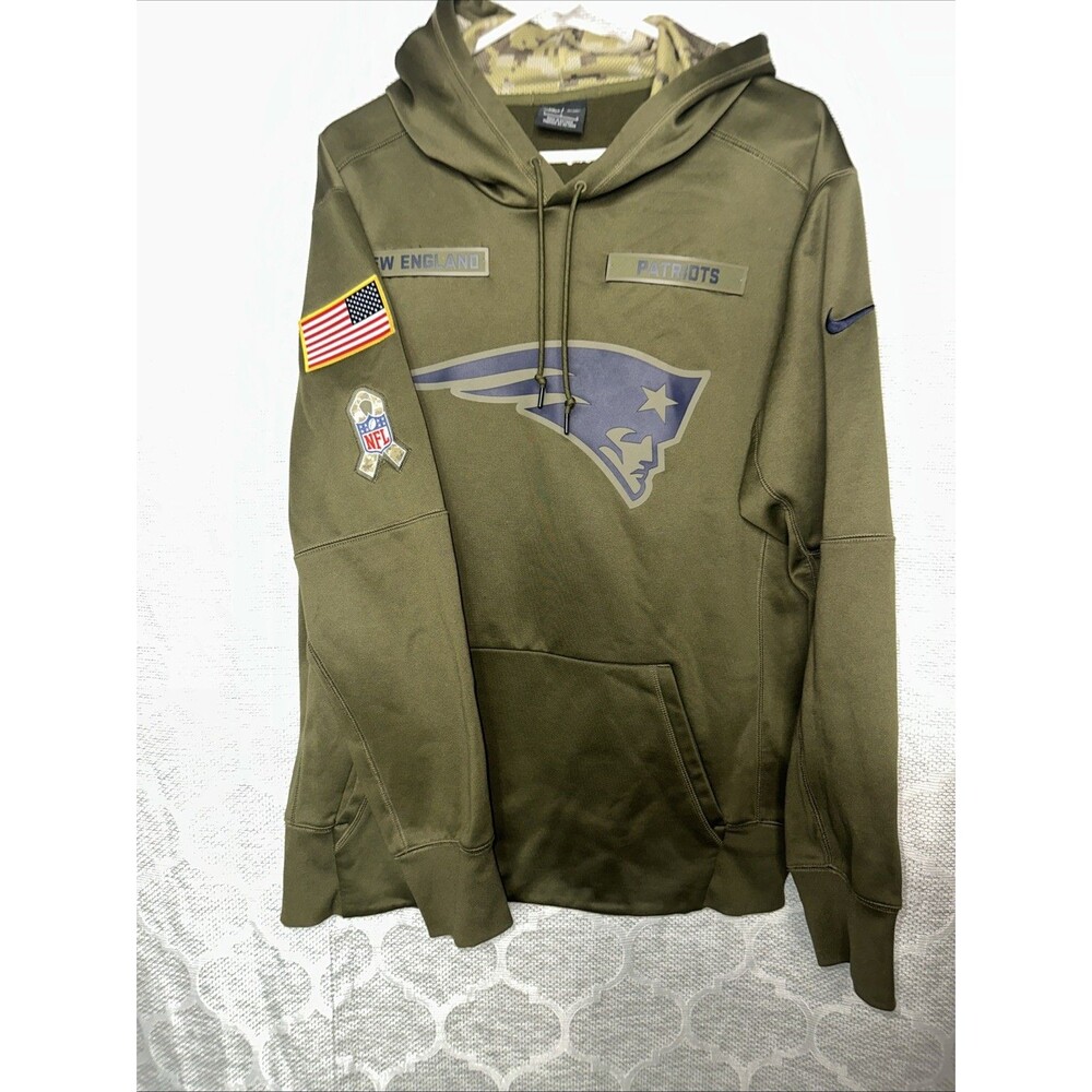Nike New England Patriots Salute to Service Hoodie Mens 2023 Green Size L